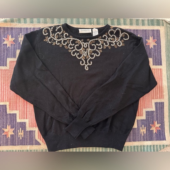 Vintage Liz Claiborne Embellished wool blend sweater - Picture 6 of 8